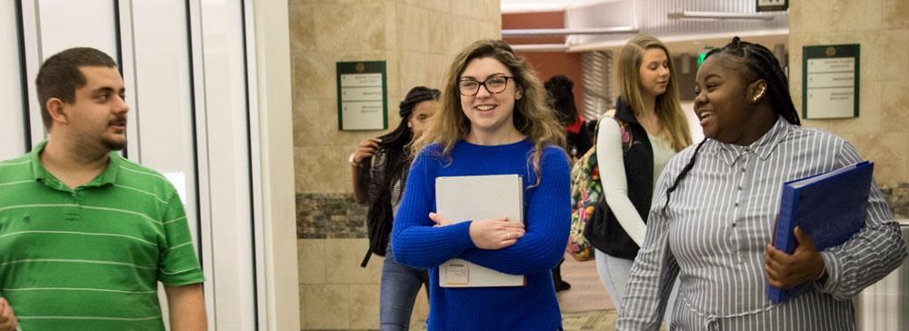 students in hall